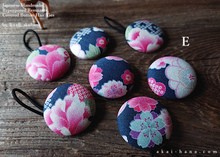 Load image into Gallery viewer, Repurposed Remnants Covered Button Hair Tie, Napkin Holder, Cord Organizer Wagara ⦿phjf1002