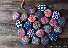 Load image into Gallery viewer, Japanese Fabric Covered Button Hair Tie, Napkin Holder, Cord Organizer Wagara ⦿phjf1003