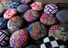 Load image into Gallery viewer, Japanese Fabric Covered Button Hair Tie, Napkin Holder, Cord Organizer Wagara ⦿phjf1003