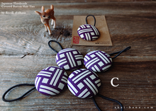 Load image into Gallery viewer, Japanese Fabric Covered Button Hair Tie, Napkin Holder, Cord Organizer Wagara ⦿phjf1003