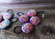 Load image into Gallery viewer, Japanese Fabric Covered Button Hair Tie, Napkin Holder, Cord Organizer Wagara ⦿phjf1003
