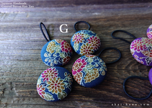 Load image into Gallery viewer, Japanese Fabric Covered Button Hair Tie, Napkin Holder, Cord Organizer Wagara ⦿phjf1003