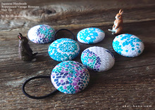 Load image into Gallery viewer, Japanese Handmade Repurposed Remnants Covered Button Hair Tie, Napkin Holder, Cord Organizer, phus0016
