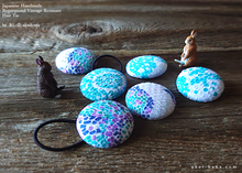 Load image into Gallery viewer, Japanese Handmade Repurposed Remnants Covered Button Hair Tie, Napkin Holder, Cord Organizer, phus0016
