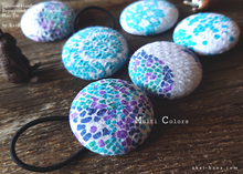 Load image into Gallery viewer, Japanese Handmade Repurposed Remnants Covered Button Hair Tie, Napkin Holder, Cord Organizer, phus0016