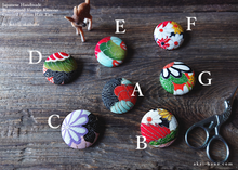 Load image into Gallery viewer, Repurposed Vintage Kimono Covered Button Elastic Ties ⦿phvk0008