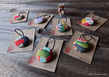 Load image into Gallery viewer, Repurposed Vintage Kimono Covered Button Elastic Ties ⦿phvk0008