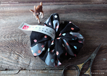 Load image into Gallery viewer, Japanese Handmade Kimono style Scrunchies, Konpeitō (confetto) Black ⦿scjf0030