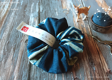 Load image into Gallery viewer, Japanese Handmade Kimono Style Chouchou/Scrunchies, Shade of Blue ⦿scjf0031