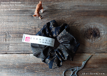 Load image into Gallery viewer, Japanese Handmade Kimono Style Scrunchies, Shiborigiku Monyou, scjf0041
