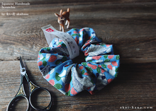 Load image into Gallery viewer, Japanese Handmade Scrunchies, Promenade Blue ⦿scjf0048