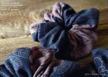 Load image into Gallery viewer, Japanese Handmade Scrunchies, Purple Dyed Floral from Thailand, scjf0088