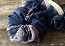 Load image into Gallery viewer, Japanese Handmade Scrunchies, Purple Dyed Floral from Thailand, scjf0088
