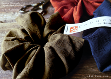 Load image into Gallery viewer, Japanese Handmade Solid Color Cotton Scrunchies, Dobby Weave 3 colors ⦿scjf0094-6