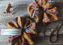 Load image into Gallery viewer, Japanese Handcrafted Scrunchies, Mustard Brown ⦿scjf0116