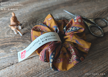 Load image into Gallery viewer, Japanese Handcrafted Scrunchies, Mustard Brown ⦿scjf0116