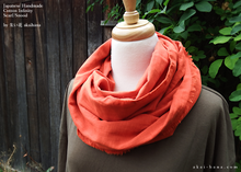 Load image into Gallery viewer, Japanese Cotton Double Gauze Infinity Scarf, Persimmon ⦿sinf0005