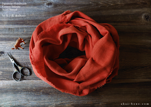 Load image into Gallery viewer, Japanese Cotton Double Gauze Infinity Scarf, Persimmon ⦿sinf0005
