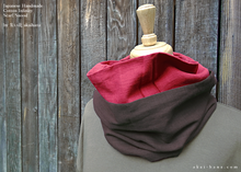 Load image into Gallery viewer, Infinity Snood Scarf, 100% Cotton Japanese Double Gauze, Bi-Color Red & Chocolate ⦿sinf0024