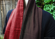 Load image into Gallery viewer, Infinity Snood Scarf, 100% Cotton Japanese Double Gauze, Bi-Color Red & Chocolate ⦿sinf0024