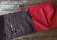 Load image into Gallery viewer, Infinity Snood Scarf, 100% Cotton Japanese Double Gauze, Bi-Color Red & Chocolate ⦿sinf0024