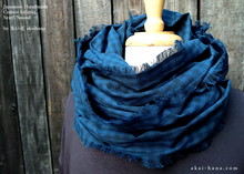 Load image into Gallery viewer, Japanese Handmade Infinity Snood Scarf, Block Check Navy, sif0035
