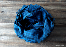 Load image into Gallery viewer, Japanese Handmade Infinity Snood Scarf, Block Check Navy, sif0035