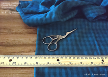 Load image into Gallery viewer, Japanese Handmade Infinity Snood Scarf, Block Check Navy, sif0035