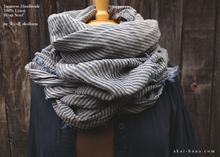Load image into Gallery viewer, Japanese Linen Wrap, Stripe Uguisu-Warbler ⦿swtw0017