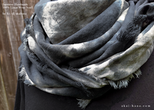 Load image into Gallery viewer, Japanese Linen Wrap, Marbling Dyed Gray ⦿swtw0020