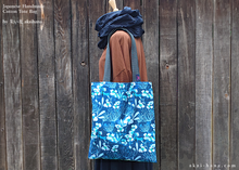 Load image into Gallery viewer, Handmade Tote, Blue Floral tbml0013