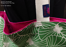 Load image into Gallery viewer, Japanese Handmade Cotton Linen Canvas Tote, Shells Green ⦿tbml0035