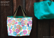 Load image into Gallery viewer, Reversible Japanese Handcrafted Small Tote, Candy Flower ⦿tbsm0002
