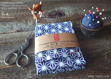 Load image into Gallery viewer, Japanese Tenugui Handkerchief with Sashiko Stitch, Asanoha (hemp leaf), tnho0002
