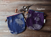 Load image into Gallery viewer, Japanese Handmade Temari Kinchaku (Drawstring) Purse, Eggplant or Midnight Blue ⦿tkjp0015-6