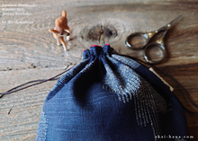 Load image into Gallery viewer, Japanese Handmade Temari Kinchaku (Drawstring) Purse, Eggplant or Midnight Blue ⦿tkjp0015-6