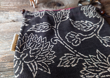 Load image into Gallery viewer, Japanese Handmade Temari Kinchaku (Drawstring) Purse, Kyoto Hand Screen-Printed, Brown ⦿tkjp0018