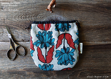 Load image into Gallery viewer, Japanese Handmade Temari Kinchaku (Drawstring) Purse, Floral Blue Green x Orange ⦿tkjp0019