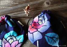 Load image into Gallery viewer, Repurposed Vintage Yukata (Summer Kimono) Temari Kinchaku Purse ⦿tkvk0001