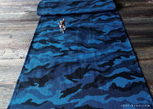 Load image into Gallery viewer, Japanese Cotton Double Gauze Tenugui, Camouflage Blue ⦿tndg0006