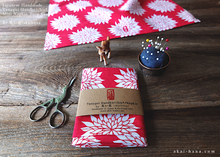 Load image into Gallery viewer, Japanese Handcrafted Tenugui Handkerchief, Dahlia Red, tnha0005