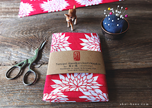 Load image into Gallery viewer, Japanese Handcrafted Tenugui Handkerchief, Dahlia Red, tnha0005