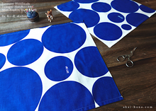 Load image into Gallery viewer, Japanese Handcrafted Tenugui Handkerchief, Mizutama Blue, Polka Dots ⦿tnha0006
