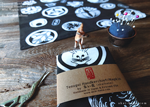 Load image into Gallery viewer, Japanese Handcrafted Tenugui Handkerchief, Kamon, Japanese Crest ⦿tnha0007