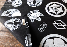 Load image into Gallery viewer, Japanese Handcrafted Tenugui Handkerchief, Kamon, Japanese Crest ⦿tnha0007