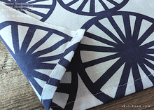 Load image into Gallery viewer, Japanese Handcrafted Tenugui Handkerchief, Bicycle White x Dark Blue ⦿tnha0011