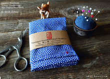 Load image into Gallery viewer, Japanese Tenugui Handkerchief with Hand Stitch, Samekomon (shark) ⦿tnho0001