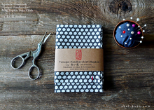 Load image into Gallery viewer, Japanese Tenugui Handkerchief with Hand Stitch, Kagome (basket) ⦿tnho0006