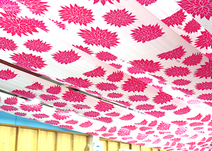 Japanese Handcrafted Tenugui Handkerchief, Dahlia Pink, tnha0004