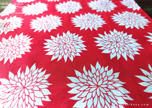 Load image into Gallery viewer, Tenugui Fabric Art with a Frame Mat, ready to frame, Dahlia Red 5" x 7" ⦿frmn0001